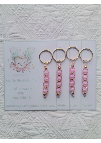 48 Adet Kişiye Özel Diş Buğdayı Ilk Dişim Çıktı,diş Partisi, Dağıtmalık Pembe Anahtarlık Hediyelik fırsatları