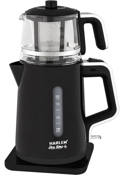 1,7 L Su Isıtıcı Cam Demlik Otomatik Sıcak Tutma Siyah