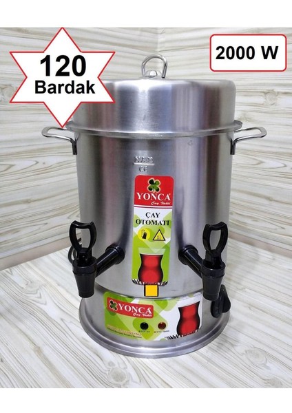 Elektrikli Çay Semaveri, 120 Bardak Kapasite, Gri Renk, Pratik Kullanım