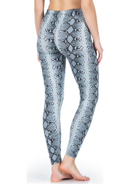 Yılan Derisi Görünümlü Uzun Kadın Tayt 444 fiyatları