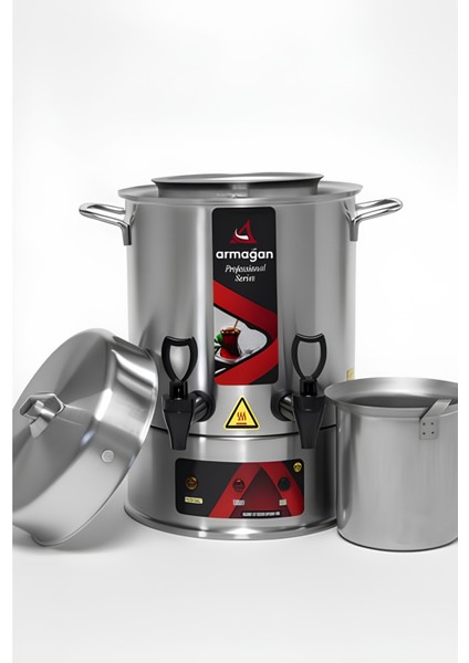 80 Bardak Kapasiteli Elektrikli Çay Otomatı Gümüş Renkli