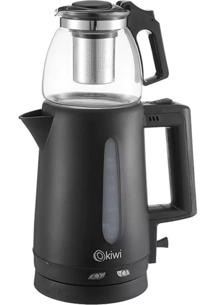 KTM-2907 Çay Makinesi, 1.8 L Kettle ve 0.9 L Demlik, Siyah, Çok Renkli