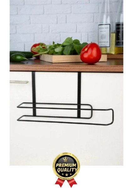 Özel Üretim Pratik Dayanıklı Dolap Kapağına Uyumlu Paslanmaz Metal Siyah Kağıt Havluluk Askı 28X13CM fırsatları
