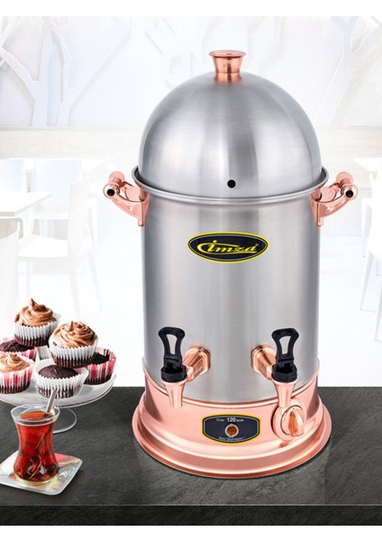 Çok Renkli Rose Black Çay Makinesi, 30 Bardak Kapasiteli, Şık ve Fonksiyonel Tasarım