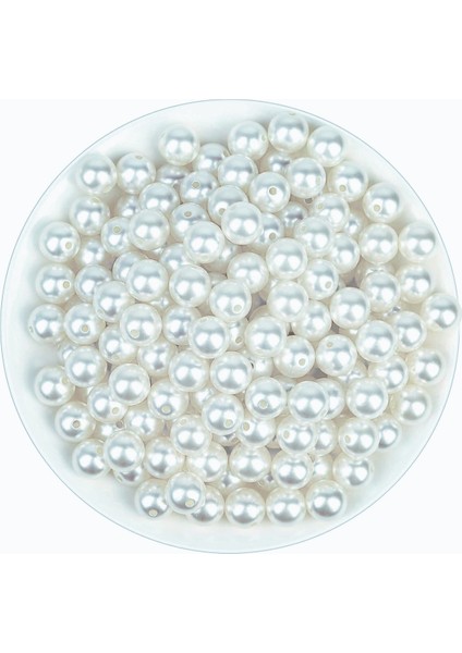 12 mm 50 Adet Inci Boncuk - Beyaz - Çanta ve Takı Yapımı Için