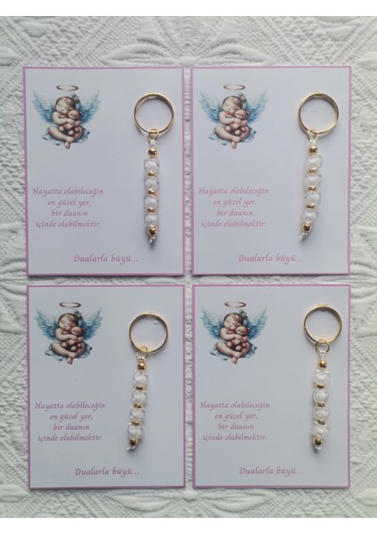 72 Adet Yeni Doğan Hastane ve 40 Mevlidi Bebek Mevlidi Dağıtmalık Beyaz Anahtarlık Hediyelik modelleri