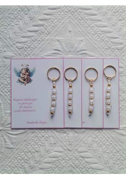 72 Adet Yeni Doğan Hastane ve 40 Mevlidi Bebek Mevlidi Dağıtmalık Beyaz Anahtarlık Hediyelik fırsatları