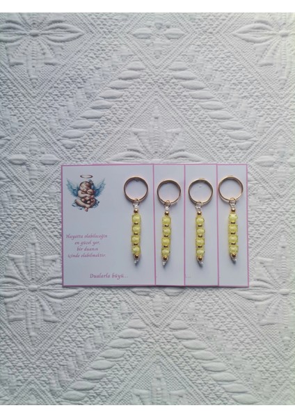 100 Adet Yeni Doğan Hastane ve 40 Mevlidi Bebek Mevlidi Dağıtmalık Sarı Anahtarlık Hediyelik fırsatları