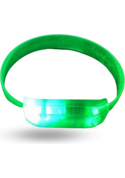 Büro Ev Ofis Gösteri Kostümü Için Yeşil 3mod Pilli LED Işıklı Esnek Bileklik
