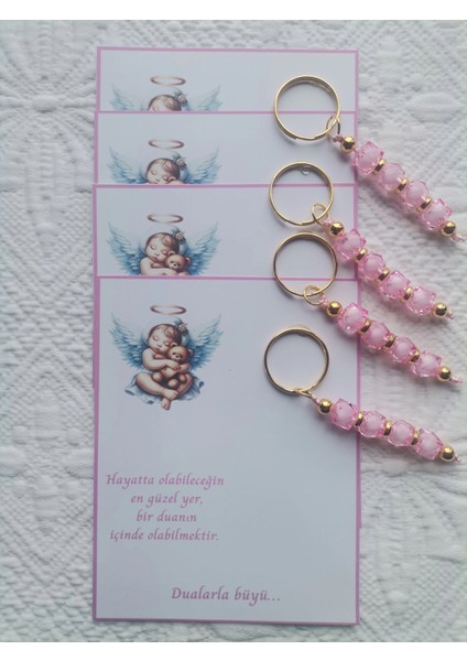 72 Adet Yeni Doğan Hastane ve 40 Mevlidi Bebek Mevlidi Dağıtmalık Pembe Anahtarlık Hediyelik fırsatları