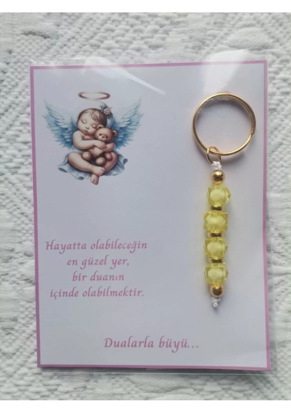 48 Adet Yeni Doğan Hastane ve 40 Mevlidi Bebek Mevlidi Dağıtmalık Sarı Anahtarlık Hediyelik indirimleri