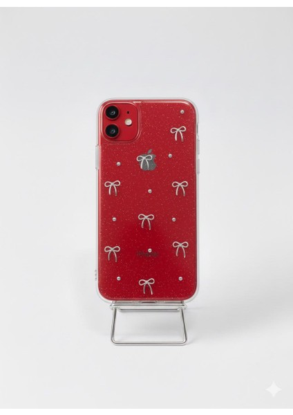 Iphone 11 Uyumlu 3D Kabartmalı Fiyonk ve Taş Desenli Şık Telefon Kılıfı indirimleri