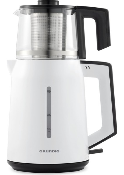 1,8 Lt Cam Demlikli Çay Makinesi, 1650 W, Beyaz, Modern ve Şık Tasarım