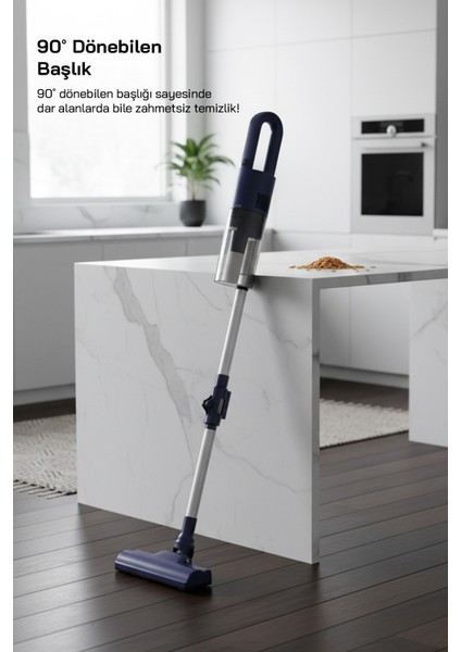 Mavi Elektrikli Süpürge - Güçlü ve Hafif Temizlik Aracı