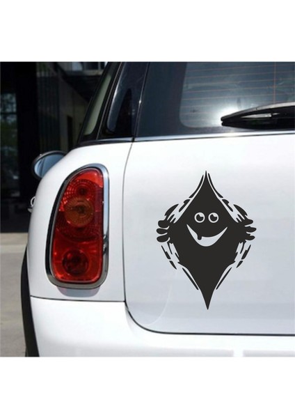 Arabadan Kaçmaya Çalışan Adam Araç, Araba, Oto, Motorsiklet, Kask, Laptop, Cam Sticker 20X14 cm