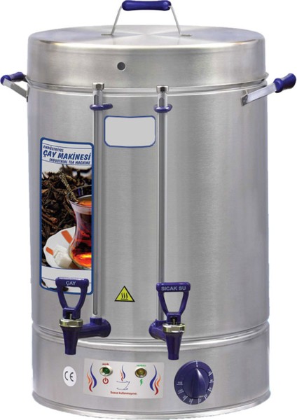 Gri Otomatik Çay Kabı, 120 Bardak Kapasiteli, Pratik ve Hızlı Kullanım