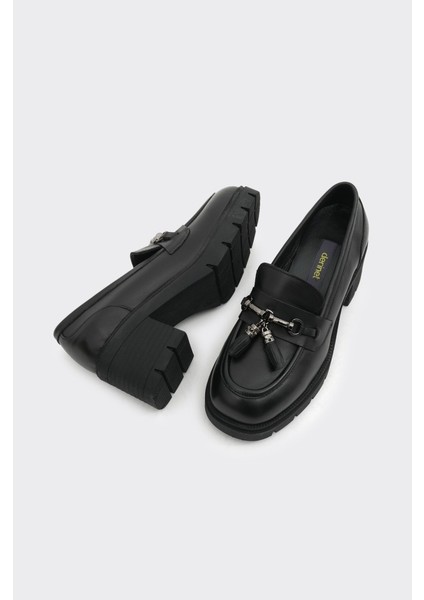 Hakiki Deri Topuklu Tokalı Kadın Casual Ayakkabı modelleri