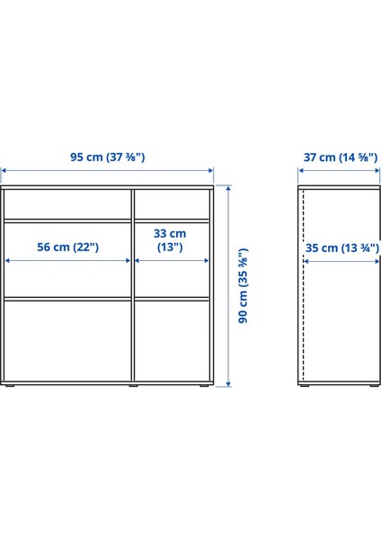 Vıhals Açık Dolap Beyaz 95 x 37 x 90 cm fiyatları