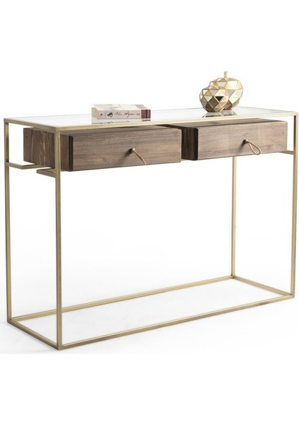 Lima Vol1 Eskitme Pirinç Metal İki Çekmeceli Antre Dresuar Konsol fırsatları