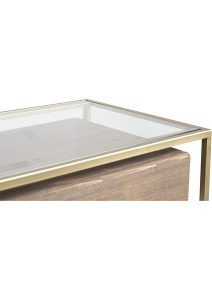 Lima Vol1 Eskitme Pirinç Metal İki Çekmeceli Antre Dresuar Konsol