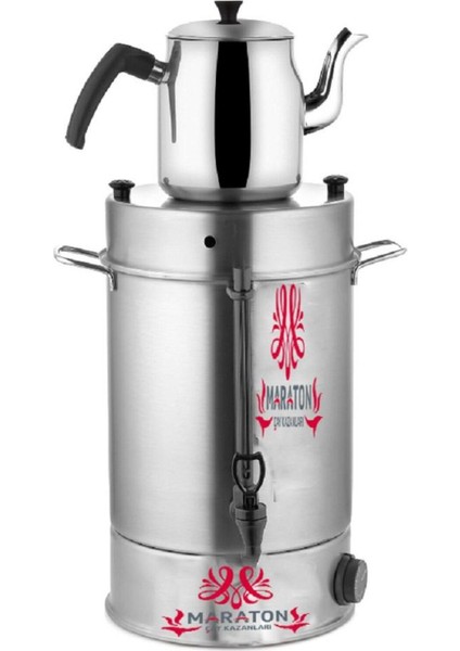 4l Elektrikli Çay Semaveri, Üstten Demlikli, Şık ve Kullanışlı Tasarım