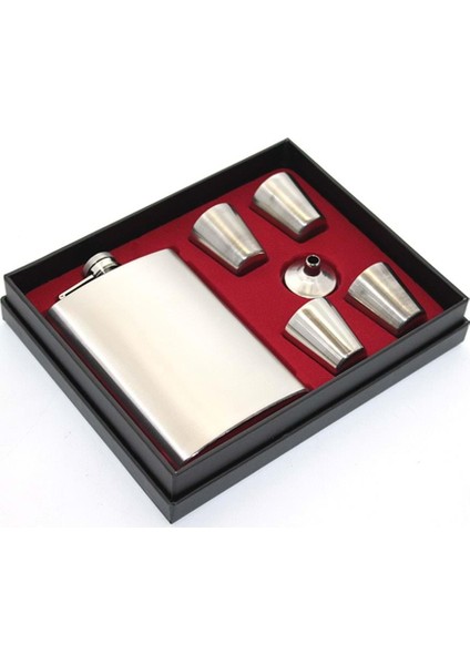 Paslanmaz Çelik 4 Shot Bardaklı Matara Seti