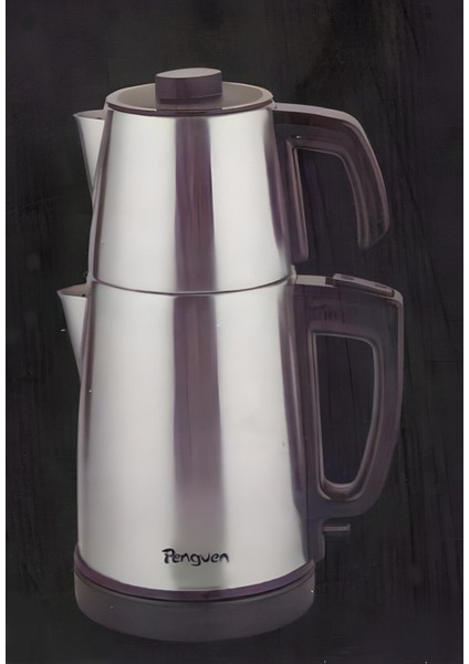 Şık Bordo Inox Çay Makinesi 1850W, Hızlı ve Kolay Demleme Keyfi