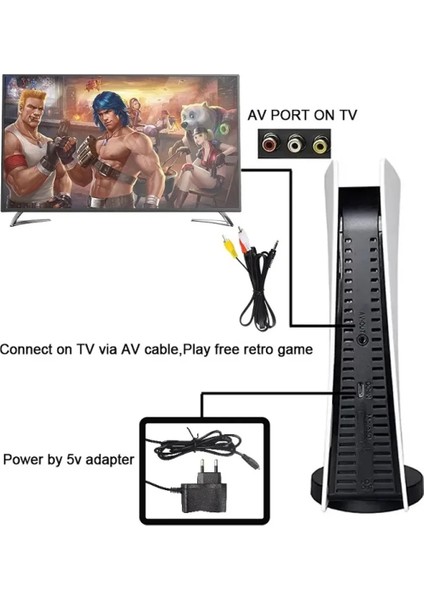 Tv Oyun Konsolu Gs5 Çift Kollu Kablolu Nostaljik Atari