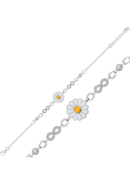 925 Ayar Gümüş Papatya Bileklik T6084 (599599)