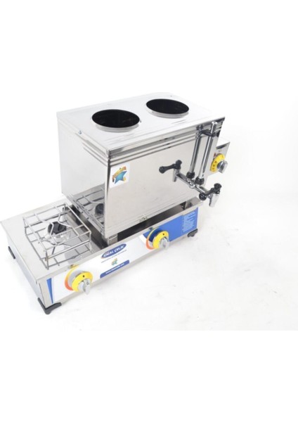 25 Lik Doğalgazlı Şık Çay Seti, Yeşil Renkli, Zarif ve Kullanışlı Tasarım