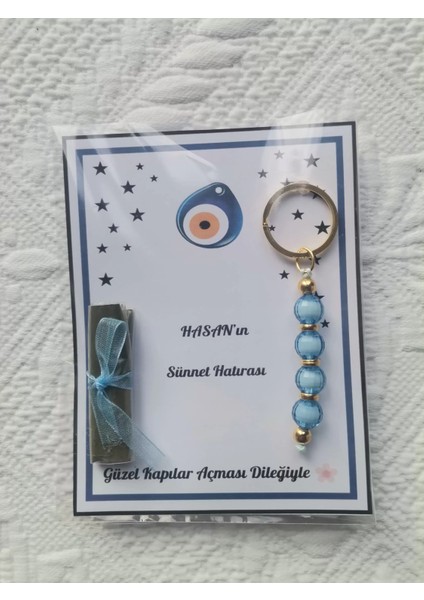 24 Adet Mavi Anahtarlık ve Paketlenmiş Kına Sünnet Mevlidi Düğünü Hatırası Dağıtmalık Hediyelik fırsatları