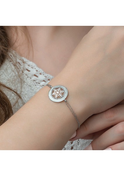 925 Ayar Gümüş Kar Tanesi Bileklik T5128 (599599) fiyatları