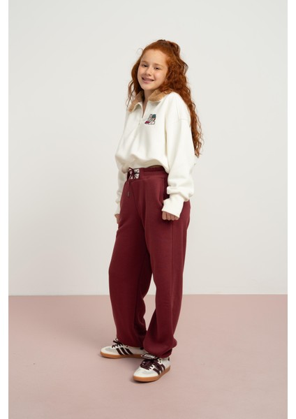 Yakası Tüylü Kız Sweat - Ekru modelleri