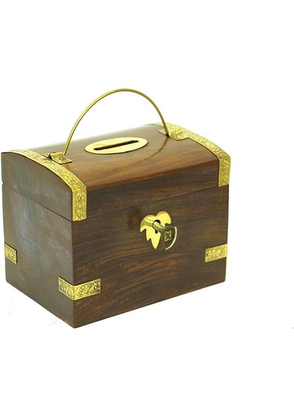 Kumbara Kilitli Ahşap Kutu Kumbara Hediyelik (KNM-H0072) (599599) fiyatları