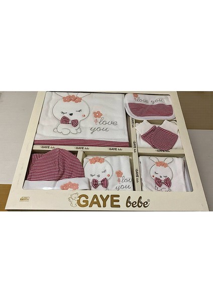 Unisex 0-3 Ay Bebeklere Gaye Organik Uyuyan Tavşan Nakışlı 10 Lu Set