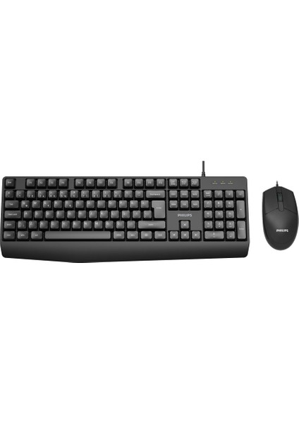 Phılıps SPT6237B, Siyah, Türkçe Q, USB Kablolu, Klavye Mouse Set