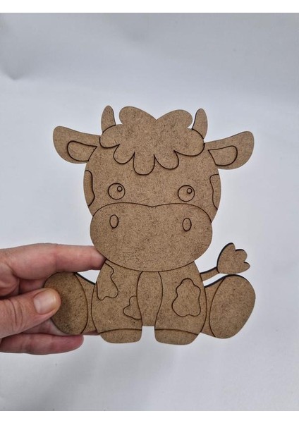 1 Adet Sevimli Inek Ahşap Boyama Okul Diy Etkinlik Aktivite Sanat No2 15 cm x 13 cm fiyatları