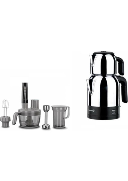 Ikili Inox Çay ve Blender Seti, Şık ve Pratik Mutfak Aksesuarı