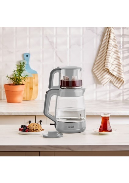 Susuz Çalışma Emniyetli, 2,2 Lt + 0,9 Lt Yüksek Hacimli Çay ve Kettle