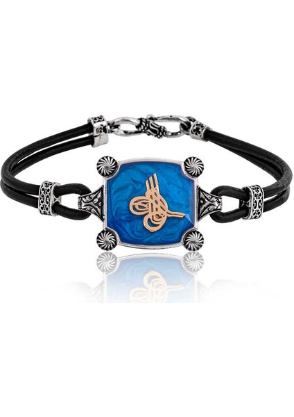 925 Ayar Gümüş Tuğralı Erkek Bileklik BR0460572 (599599)
