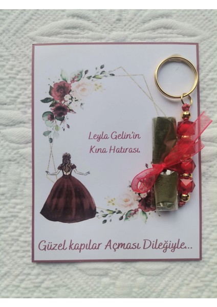 72 Adet Kişiye Özel Kına Hatırası Kırmızı Anahtarlık ve Paketlenmiş Kına Dağıtmalık Hediyelik indirimleri