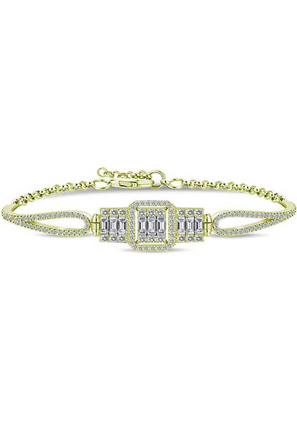 925 Ayar Gümüş Gold Baget Bileklik T4867 (599599)