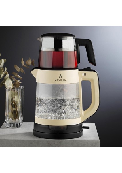 Bej Krem Çay Makinesi ile Taze Çay Keyfi