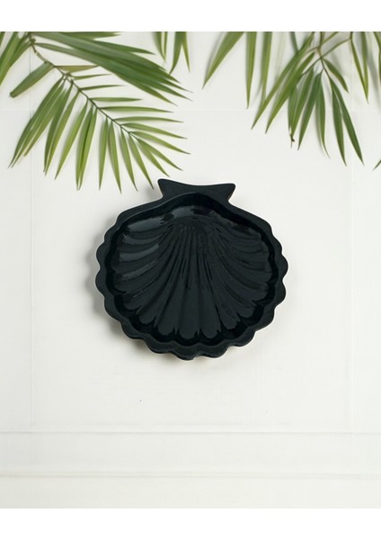 Istiridye Kabuğu Formlu Tabak-Siyah