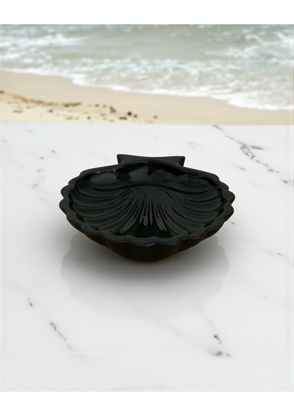 Istiridye Kabuğu Formlu Tabak-Siyah fırsatları