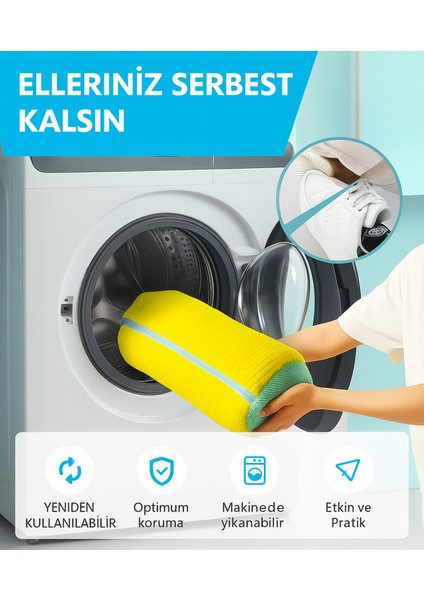 Çamaşır Makinesi Ayakkabı Yıkama Torbası – Koruyucu, Fermuarlı, Tekrar Kullanılabilir modelleri
