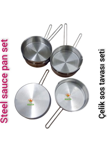 20 cm Çelik Sos Tavası Seti, 6 Adet, Dayanıklı ve Şık Mutfak Aksesuarı
