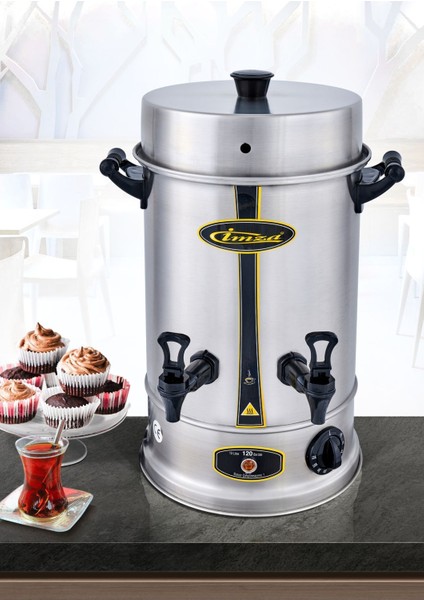 Emniyetli Çay Makinesi 80 Bardak 8 Litre, Metalik, Güvenli ve Kullanışlı Tasarım