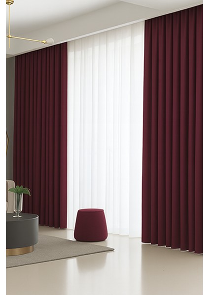 Bordo Blackout, Işık Geçirmez, Karartma Perde, Pilesiz, Lüks, Tek Kanat, Güneşlik fiyatları