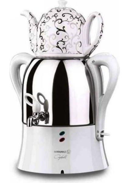 Beyaz Elektrikli Semaver, Pratik ve Şık Çay Demleme Cihazı